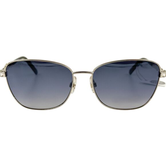 Swarovski SK0284 Womens Metal Sunglass 16C Shiny Palladium 57-16 Gray w Mirror - Picture 3 of 5